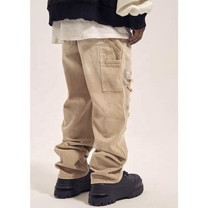 Pantalon en jean déchiré personnalisé AeeDenim pantalon en jean droit <span class=keywords><strong>kaki</strong></span> baggy original personnalisé pour hommes jean large baggy pour hommes - Product Image 3