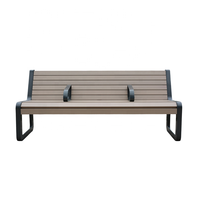 Banc de jardin public 3 places en WPC avec accoudoirs pour extérieur
