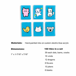 OEM kustomisasi Mahjong, Set lengkap Mahjong kristal akrilik kualitas tinggi ukuran 32mm 34mm 36mm 37mm 38mm 39mm - Product Image 3