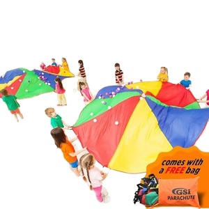 Bambini in poliestere <span class=keywords><strong>arcobaleno</strong></span> paracadute giocattolo <span class=keywords><strong>tenda</strong></span> per la ginnastica gioco cooperativo e attività di parco giochi all'aperto - Product Image 5