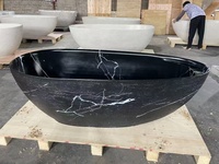 Baignoire autoportante en surface solide, baignoire en pierre artificielle, baignoire en résine de pierre, baignoire noire pour salle de bain, fabricant OEM personnalisé