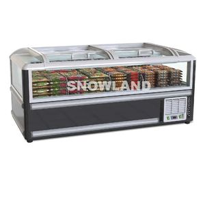 Supermercado Equipo de refrigeración comercial Alimentos congelados Pequeña puerta de vidrio Cofre Isla Nevera Congelador - Product Image 4