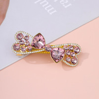 Barrette à cheveux élégante style coréen avec nœud en diamant, pour femme, en alliage et strass, idéale pour mariage, fête ou usage quotidien – Nouvelle collection très prisée
