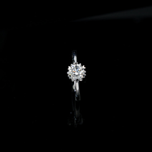 925 <b>Silver</b> Round Diamond Engagement <b>Ring</b> Claw <b>Set</b> - Product Image 3