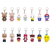 Porte-clés personnalisé en PVC 3D épaissi sur mesure avec impression de logo pour figurine de dessin animé, cadeau promotionnel