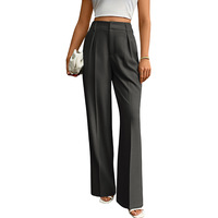 Nouveau pantalon de costume taille haute pour femme 2026, coupe ample et fluide, jambe large droite, idéal pour le bureau, les trajets quotidiens et les tenues décontractées.