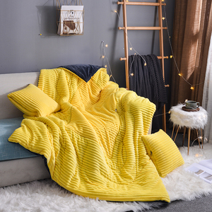 Hai-in-một flannel lông cừu chăn gối mềm đa-fonction rắn giường chăn ném mền cho du lịch Sofa ghế Ghế văn phòng - Product Image 1