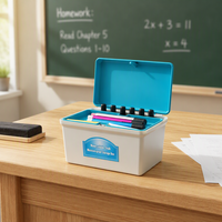 Boîte de rangement pour craies, organisateur pour tableau noir de classe, support pour craies hydrosolubles sans poussière avec couvercle