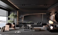 Diseño de Plano de Planta de Mansión Contemporánea de Lujo, Diseño de Villa Real Moderna, Dibujo Arquitectónico con Renderizaciones Visuales en 3D