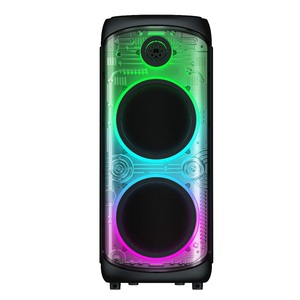 Altavoz Boombox con Luz LED RGB Transparente, Altavoz para Fiestas con <span class=keywords><strong>Doble</strong></span> Subwoofer y Bajos Potentes, con Pantalla Digital - Product Image 3