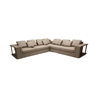 Luxuriöse Italienische Ledersofas Moderne Dreisitzer-Möbel Echtleder Schaumstoffgefüllte Sets für Villa und Hotel