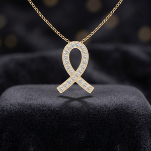 Colgante de Diamantes en Forma de Lazo, Joyería Clásica para Uso Diario, Diamantes Cultivados en Laboratorio con Corte Brillante Redondo, Oro de 10K, 14K, 18K, Plata 925, 935 - Product Image 1