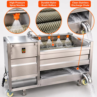 Fruit- en wortelgroente schilmachine met borstelrol voor het reinigen van aardappelen, gember en wortelen