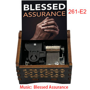Cadeaux uniques en bois, boîtes à musique chrétiennes avec des chansons religieuses, Amazing Grace / Blessed Assurance - Product Image 5