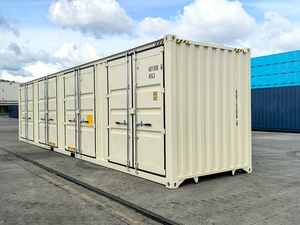 Conteneur sec 40HC, capacité 76 m³, acier Corten, 4 portes latérales, ouverture latérale, couleur beige, construction en acier - Product Image 4