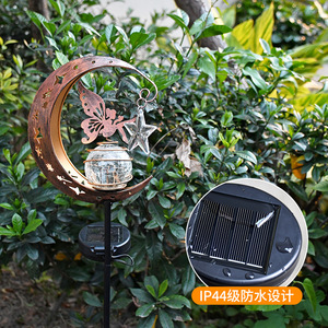 Solar Fairy Garden Stake <b>Light</b> With Moon And Star Design Water Resistant <b>Led</b> Outdoor Decor For Yard Patio Landscape Lighting - Product Image 5