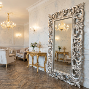 <span class=keywords><strong>Specchio</strong></span> Decorativo di Lusso per Interni, Cornice Anticata in PU, <span class=keywords><strong>Specchio</strong></span> da Parete in Stile Francese, <span class=keywords><strong>Specchio</strong></span> Decorativo da Ingresso - Product Image 2