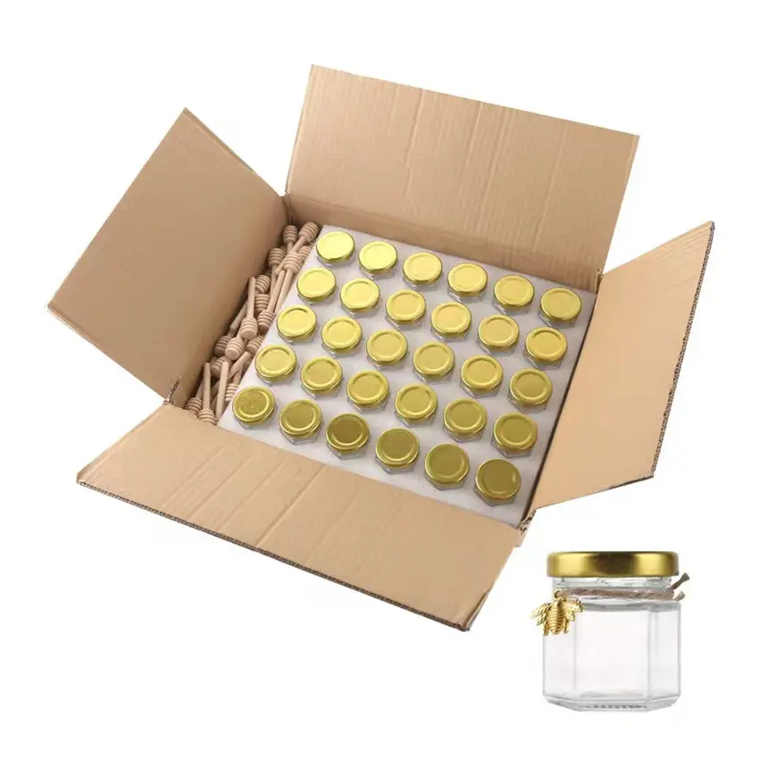 Confezionamento di vetro carino all'ingrosso a buon mercato Mini conservazione marmellata di miele 1oz barattolo da 30ml
