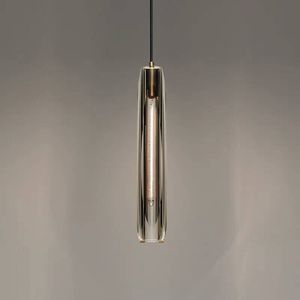 <span class=keywords><strong>Vintage</strong></span> Retro casa decoración tubo de humo de vidrio de la luz de la lámpara de latón antiguo lámpara colgante - Product Image 3