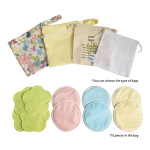 Lot de 14 coussinets <span class=keywords><strong>d</strong></span>'<span class=keywords><strong>allaitement</strong></span> en bambou super absorbants, doux, lavables, réutilisables, anti-fuites, avec sac de transport - Product Image 6