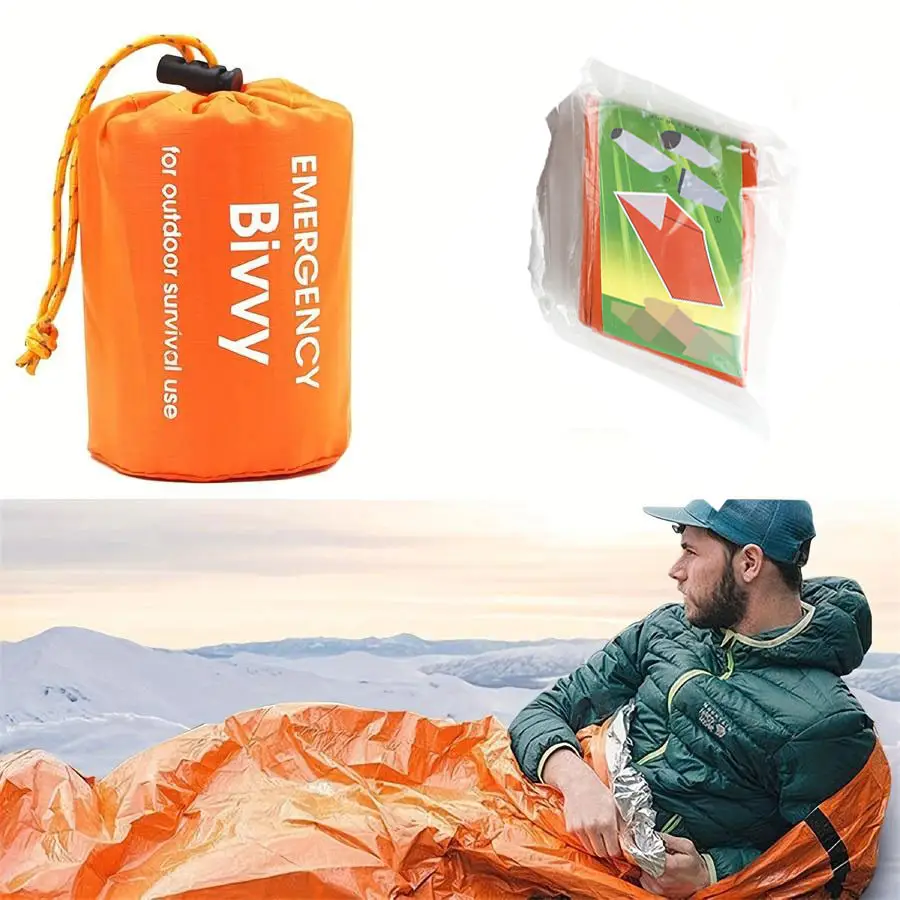 Kongbo Emergência Térmica Portátil Vida Bivy Sack Sobrevivência Leve Saco De Dormir para Camping Outdoor