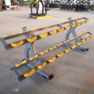 Support à haltères à deux niveaux en acier de qualité commerciale pour salle de sport, rangement organisé pour plusieurs paires d'haltères - Product Image 6