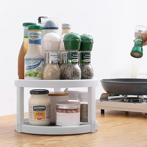 Estante para especias, armario de despensa, plato giratorio, bandeja de almacenamiento de cocina, organizador giratorio, estante redondo, estante de almacenamiento de condimentos de <span class=keywords><strong>2</strong></span> niveles - Product Image 1