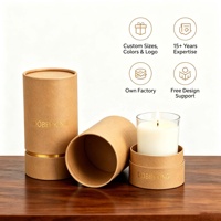 Tube en papier kraft rond durable avec pelliculage mat et impression offset pour recharges de bougies de sable et de cire, bombes de bain et bougies perle