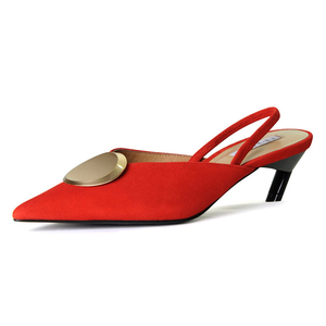 <span class=keywords><strong>Sandali</strong></span> con <span class=keywords><strong>tacco</strong></span> <span class=keywords><strong>medio</strong></span> in stile francese da <span class=keywords><strong>donna</strong></span> in vera pelle a punta piccole scarpe Muller stile profumato con cinturini posteriori scarpe in pelle scamosciata - Product Image 1