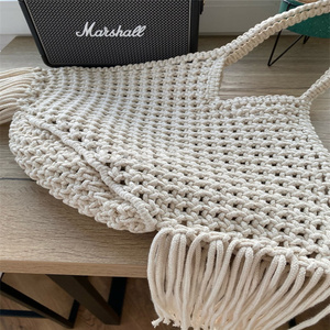 Alla moda regalo di <span class=keywords><strong>natale</strong></span> <span class=keywords><strong>Macrame</strong></span> Tote Boho Market borse a tracolla per agricoltori borsa a rete Tote da spiaggia - Product Image 3