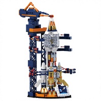 Bloques de Construcción de Cohete Espacial de Plástico ABS Compatible, Modelo 1800-3, Juguete Educativo de Aviación para Niños, Regalo de Cumpleaños