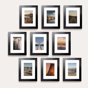 Cadre photo 8x10 sans passe-partout, <span class=keywords><strong>collage</strong></span> de plusieurs cadres pour table ou mur, noir - Product Image 1