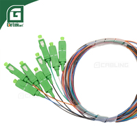 Cable de Conexión de Fibra Óptica Monomodo GETEKnet OEM de Baja Pérdida de Inserción, Conector SC APC de 8 Núcleos, Longitud de 1 m, Cable de Conexión de Fibra Óptica