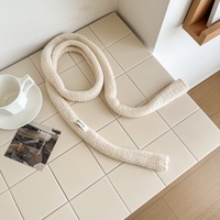Écharpe carrée en tricot fin 100 % laine, couleur unie, style coréen, design de niche, tendance, de haute qualité, décorative pour femme