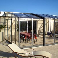 Offre Spéciale véranda terrasse extérieure aluminium rétractable en polycarbonate européen toutes les 4 saisons Doom Solaires et maisons en verre