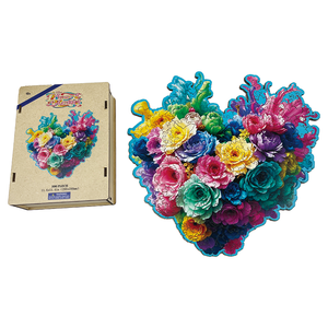 Rompecabezas de Madera Educativo y Ecológico de <span class=keywords><strong>300</strong></span> <span class=keywords><strong>Piezas</strong></span> con Diseño de Corazón Floral para Adultos, Decoración del Hogar y Relajación Olyda - Product Image 1