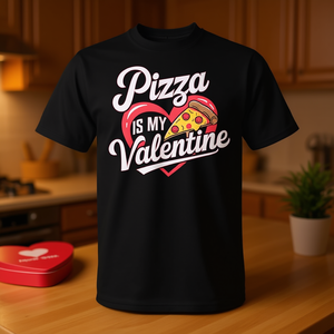 Pizza Is My Valentine Fun Foodie Love Humor T-Shirt pour la Saint-Valentin - Product Image 3