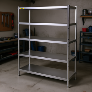 Estantería Vevor de 5 Niveles de Acero Inoxidable, 47.5x18 Pulgadas, Resistente, Ajustable, para Almacenamiento en Garaje y Uso Comercial - Product Image 2