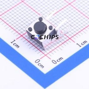 K2-1102AQ-C4CW-01 Tactile Switch Through hole Component THT Switch Single Pole Single Throw Round Button 2.5N Right Angle Insert - Product Image 1