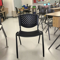 Chaise d'entraînement empilable en plastique, chaise de conférence avec tablette d'écriture, cadre métallique, chaise d'étudiant, mobilier scolaire de haute qualité