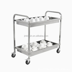Chariot de ramassage de vaisselle mobile en acier inoxydable robuste avec étagères pour hôtels, cantines et services de traiteur - Product Image 3
