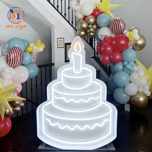 Letras <span class=keywords><strong>Luminosas</strong></span> LED de Neón con Forma de Pastel de 4 Pies para Decoración de Fiestas de Cumpleaños - Product Image 1