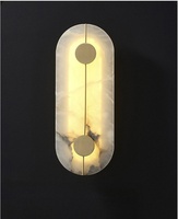 Applique Murale de Luxe en Laiton Style Nordique Moderne, Luminaire LED en Cuivre pour Salon, avec Marbre, pour Miroir de Salle de Bain à Usage Intérieur