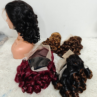 Promotion 80$ Letsfly Perruques Lace Frontal Loose Wave 13x4 18 Pouces 4/30 #   Cheveux humains naturels couleur piano, vente en gros, 230 grammes