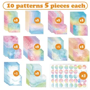160 pièces aquarelle transfrontalière créative artistique papeterie écriture ensemble pour noël <span class=keywords><strong>anniversaire</strong></span> <span class=keywords><strong>invitation</strong></span> lettres papier - Product Image 5