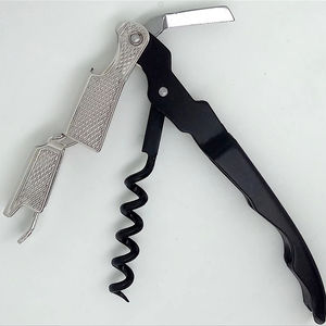 Tire-bouchon professionnel artisanal pour serveur, ouvre-bouteille à vin avec coupe-capsule à double charnière pour serveurs, sommeliers, barmen - Product Image 1