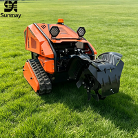 Tondeuse industrielle sur chenilles 15 CV 400 m télécommandée avec écran LCD et feux laser pour vergers et fermes maraîchères