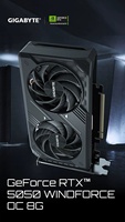 Carte graphique de jeu pour ordinateur de bureau GIGABYTE GV-N5050WF2OC-8GD, nouvelle génération 4 nm, 8 Go de mémoire GDDR6, PCIe 5.0 X16, fréquence du processeur 2587 MHz, fréquence de la mémoire 5000 MHz