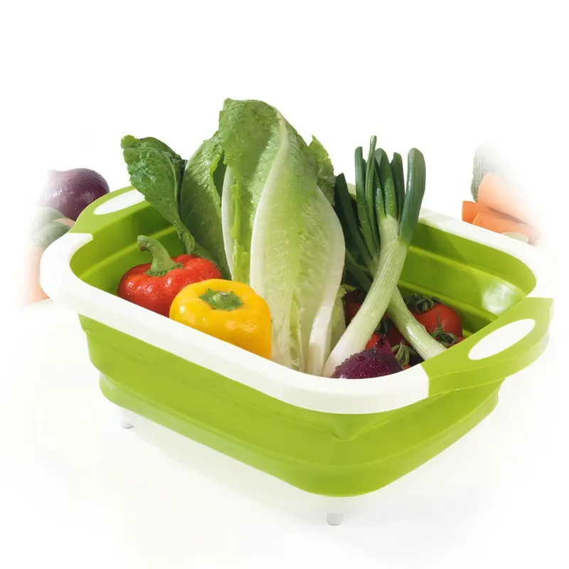 Smart Multi function Portable 3-in-1 custom folding collapsible cutting board for kitchen