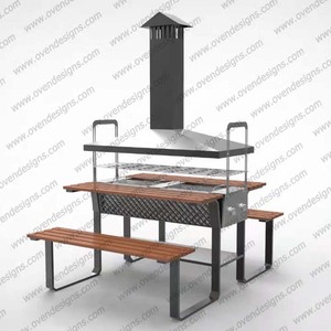 User Friendly Design Combined Type Infrared Gas Oven Social Grilling <b>Table</b> and Chair <b>BBQ</b> Grilling <b>Table</b> With Anti-scalding Mesh - Product Image 5